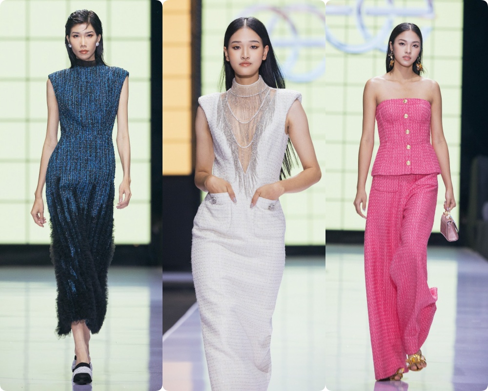 Vải tweed và màu vàng kim được lăng xê rầm rộ trong mùa Thu Đông 2023- Ảnh 14. Vải tweed và màu vàng kim được lăng xê rầm rộ trong mùa Thu Đông 2023- Ảnh 14.