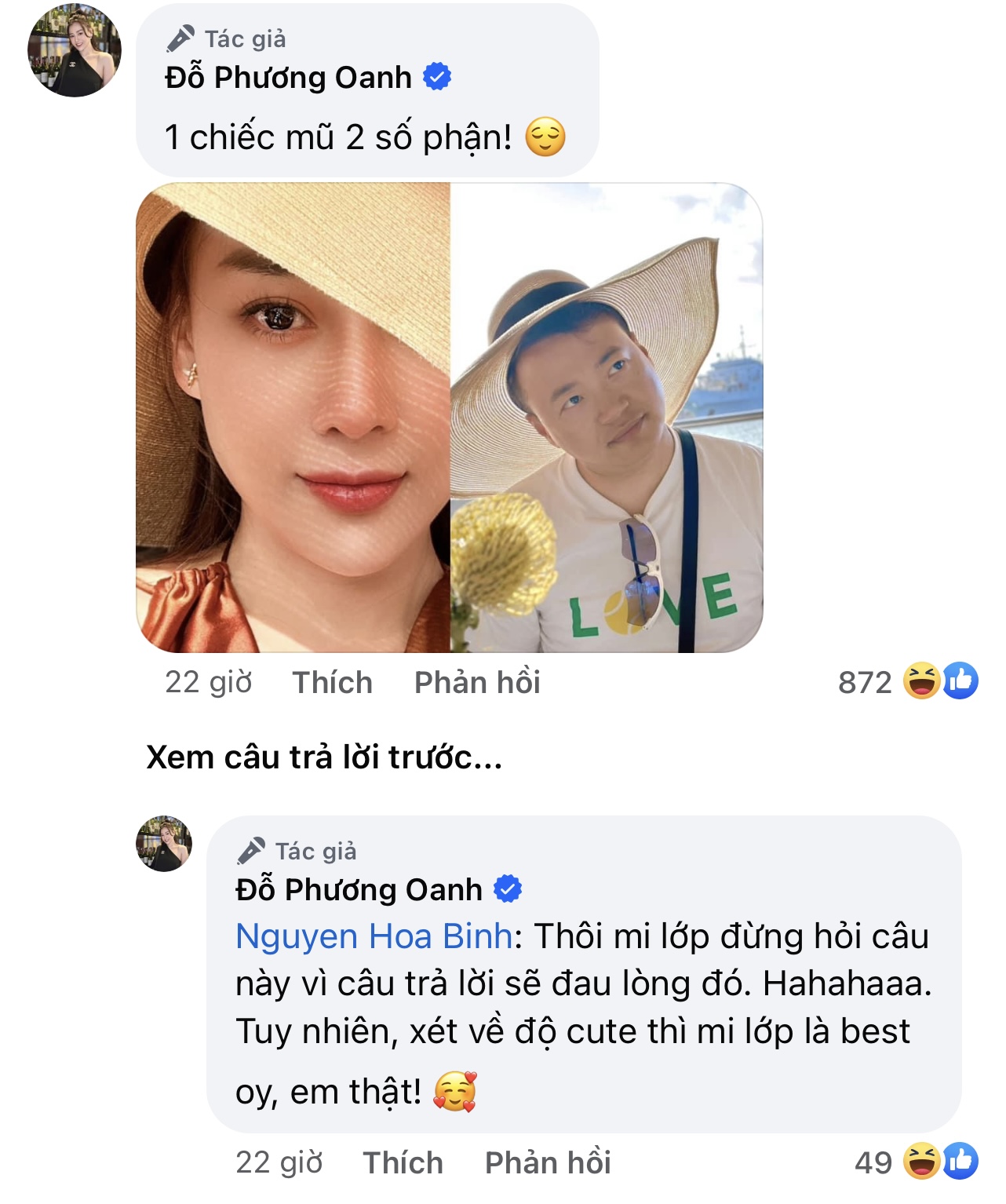 Phản ứng độc đáo của Phương Oanh khi gửi lời chúc mừng sinh nhật Shark Bình trên trang cá nhân