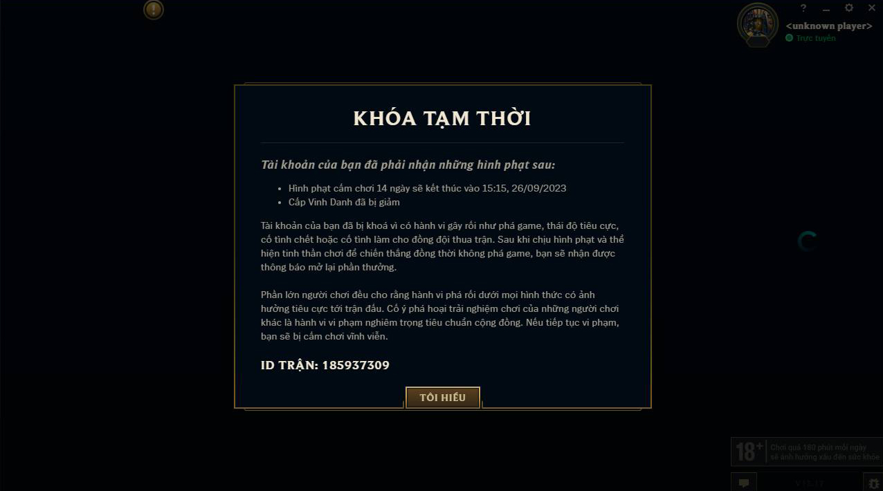 Bản dịch án phạt của Riot dành cho acc rank Hàn của Zeros