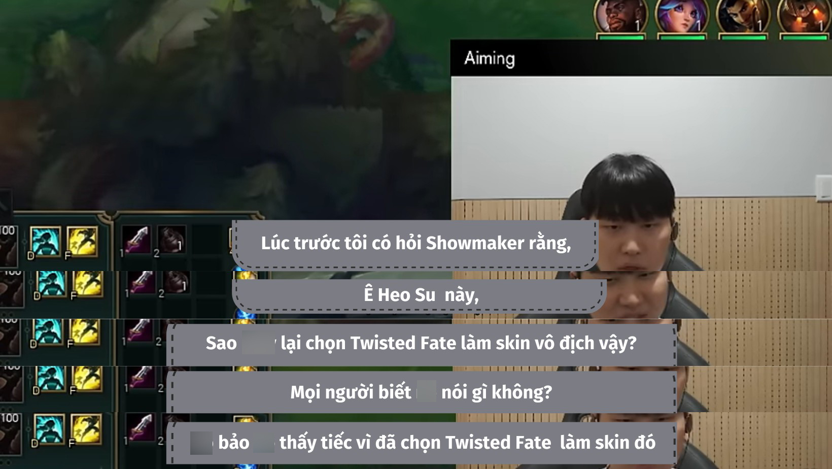 Aiming tiết lộ chính ShowMaker cũng rất hối hận khi chọn Twisted Fate