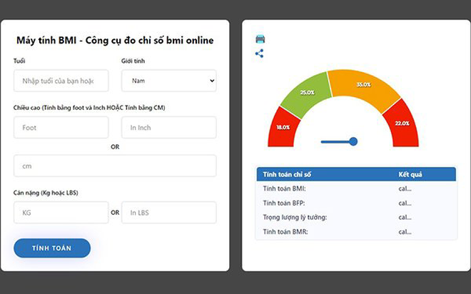 Máy Tính BMI - Công cụ tính BMI online cho kết quả chuẩn xác- Ảnh 1.
