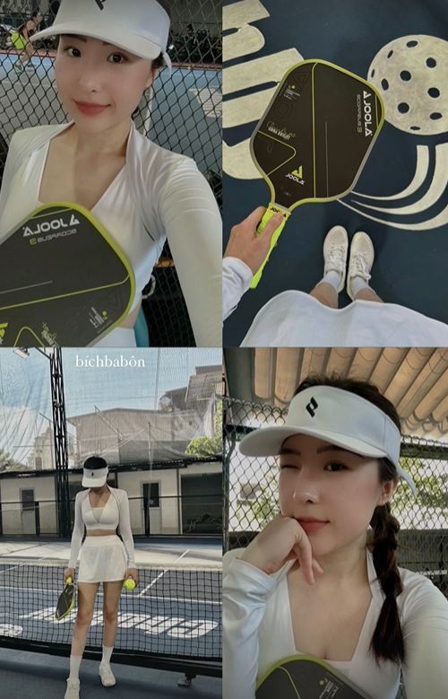 Chất chơi như Lê Khanh vợ Quân AP: Gái một con vóc dáng đỉnh, outfit lên sân pickleball chưa trùng bộ nào- Ảnh 6. Chất chơi như Lê Khanh vợ Quân AP: Gái một con vóc dáng đỉnh, outfit lên sân pickleball chưa trùng bộ nào- Ảnh 6.