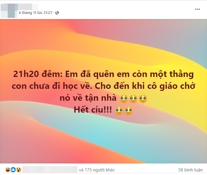 Đỉnh cao "não cá vàng": 21h20 đêm mẹ bỉm phát hiện quên con trai đi học chưa về, cô giáo phải chở về tận nhà- Ảnh 1. Đỉnh cao "não cá vàng": 21h20 đêm mẹ bỉm phát hiện quên con trai đi học chưa về, cô giáo phải chở về tận nhà- Ảnh 1.