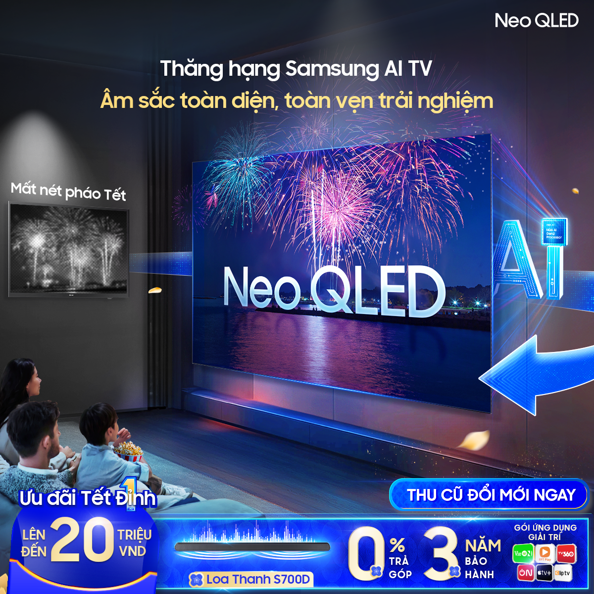 Chọn Samsung AI TV kích thước lớn đến 85 inch, mang Tết đỉnh đến mọi nhà- Ảnh 2.