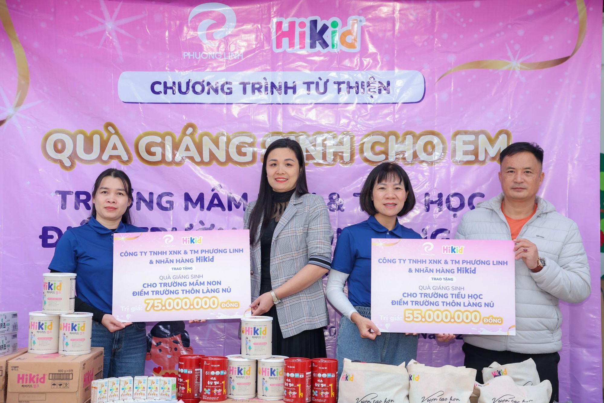 Công ty TNHH XNK & TM Phương Linh và nhãn hàng Hikid lan tỏa giáng sinh ấm áp đến các em bé Làng Nủ- Ảnh 2.
