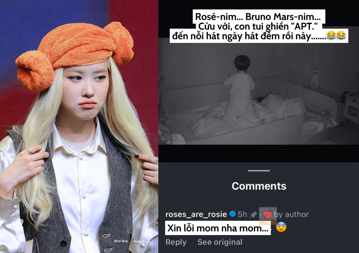 Rosé “trời ơi mom ơi, tui xin lỗi mom” khi có một em bé mê bài APT, hát um sùm không chịu đi ngủ- Ảnh 2.