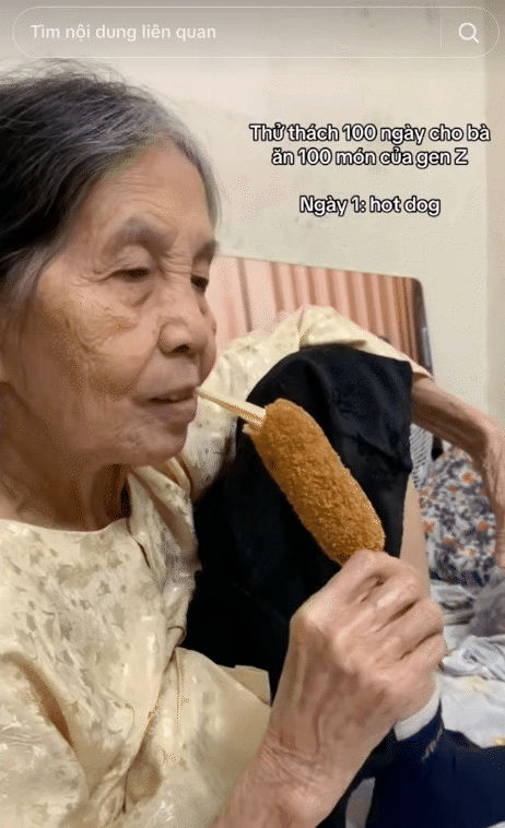 Hơn 6 triệu người dõi cụ bà "mukbang" pizza, trà sữa... qua camera của cháu gái- Ảnh 2. Hơn 6 triệu người dõi cụ bà "mukbang" pizza, trà sữa... qua camera của cháu gái- Ảnh 2.