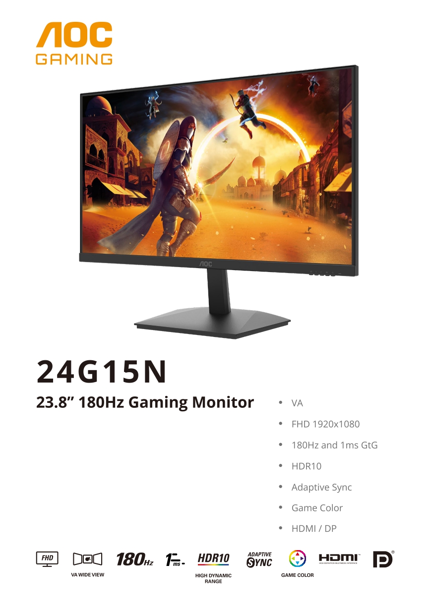 Màn hình Gaming AOC series G15 - Dành cho những chiến binh thực sự- Ảnh 2.
