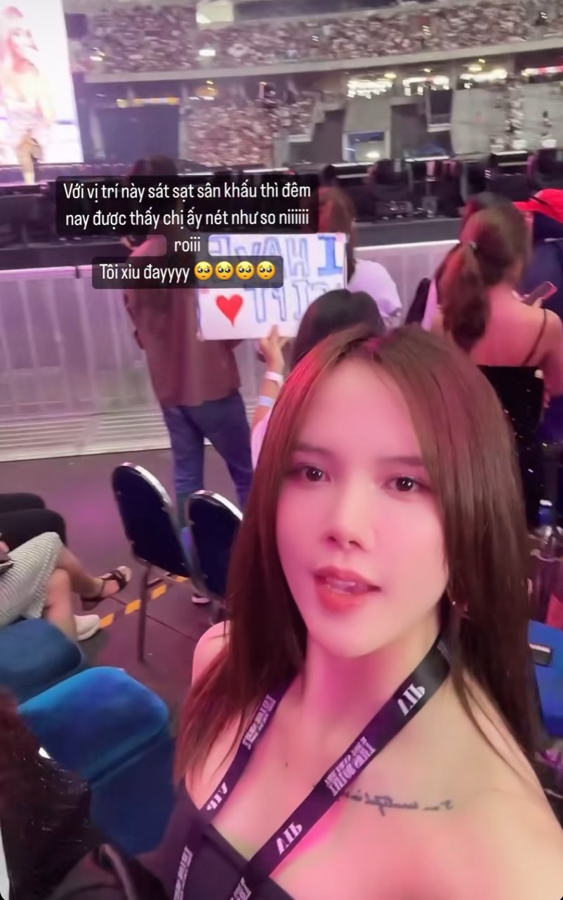 Chị em Thiều Bảo Trâm check-in concert Taylor Swift, "flex" vị trí vé xịn xò để đu idol- Ảnh 2.