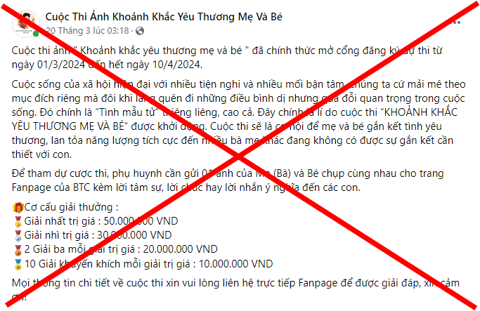 Mạo danh VTV tổ chức &quot;Khoảnh Khắc Yêu Thương Mẹ và Bé&quot; lừa phụ huynh hơn 2 tỷ đồng- Ảnh 1.