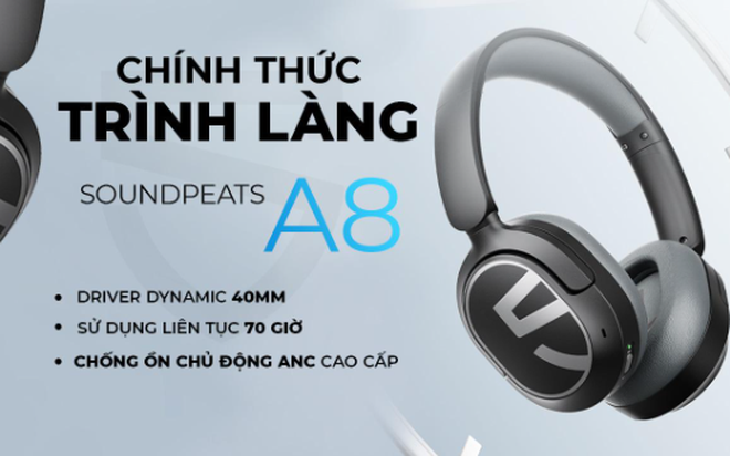 SoundPEATS ra mắt phiên bản tai nghe chụp tai A8 với 70 giờ nghe nhạc- Ảnh 1.