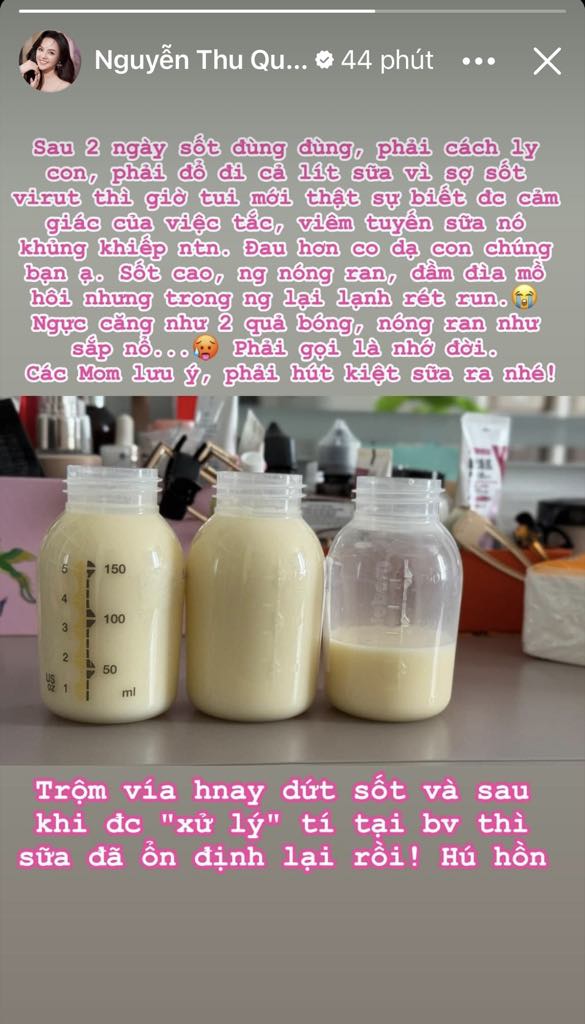 Sinh con chưa được bao lâu, diễn viên Thu Quỳnh phải cách ly bé, đổ đi cả lít sữa mẹ vì điều này- Ảnh 1.