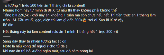 Cô gái chia sẻ cách để chỉ mất 1 triệu tiền ăn cho cả tháng khiến dân tình choáng váng không tin nổi- Ảnh 1.