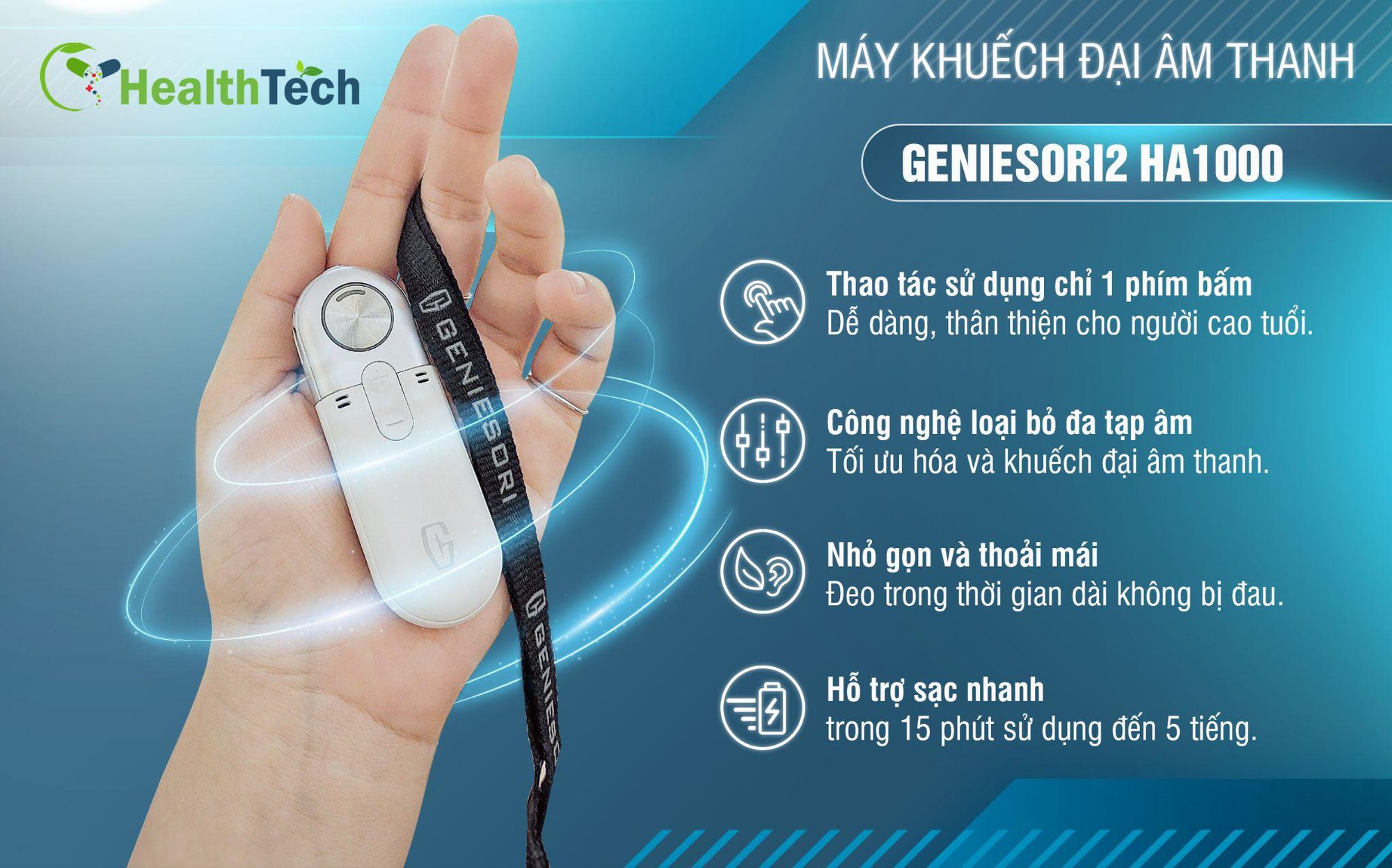 GENIESORI2 HA1000 giải pháp cho người cao tuổi suy giảm thính lực, nghe kém- Ảnh 1.