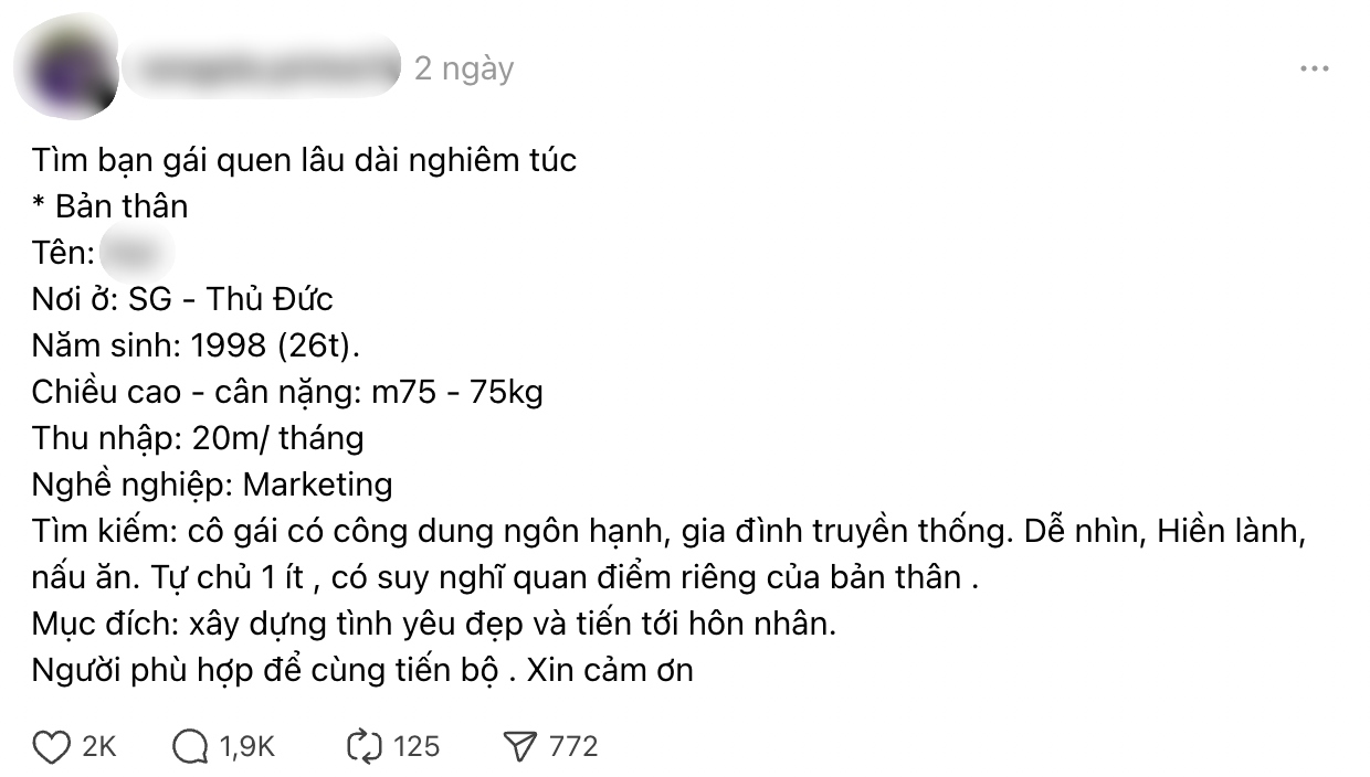 Chàng trai lương 20 triệu/tháng, bị cả cõi mạng chê tơi bời khi tuyển bạn gái có 4 chữ- Ảnh 1. Chàng trai lương 20 triệu/tháng, bị cả cõi mạng chê tơi bời khi tuyển bạn gái có 4 chữ- Ảnh 1.