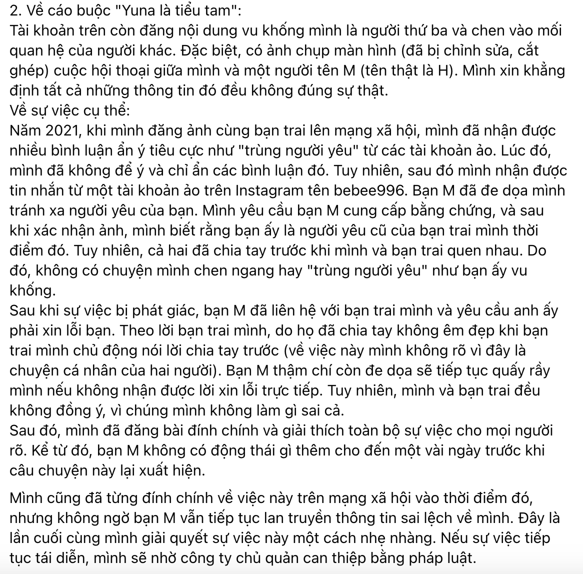 Thông tin chính thức vụ Yuna Vũ (Đảo Thiên Đường) bị cáo buộc là “tiểu tam”- Ảnh 3.