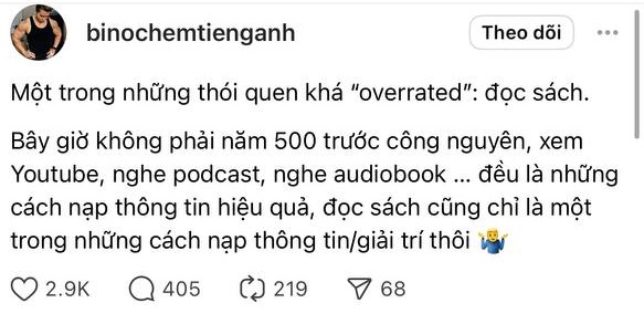 Chuyện đọc sách đang bị làm lố vì "bây giờ không phải năm 500 trước công nguyên": Quan điểm gây tranh cãi nhất hiện tại!- Ảnh 2.
