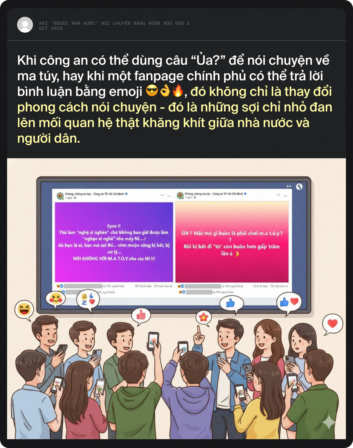Khi “người nhà nước” nói chuyện bằng ngôn ngữ Gen Z
- Ảnh 4. Khi “người nhà nước” nói chuyện bằng ngôn ngữ Gen Z
- Ảnh 4.