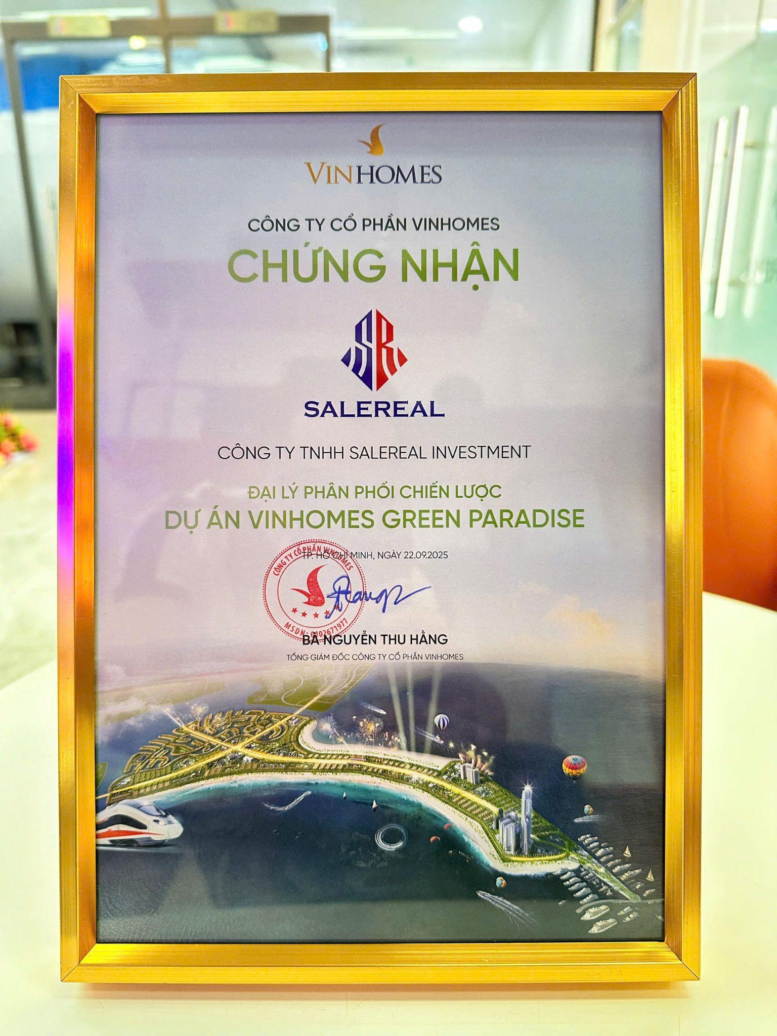 SaleReal chính thức trở thành đại lý F1 phân phối Vinhomes Green Paradise- Ảnh 3.
