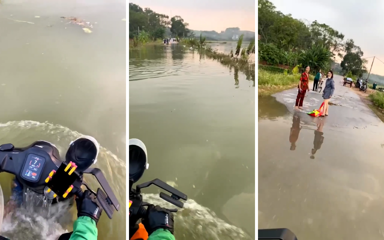 Tứ bề là nước, tài xế vẫn vô tư chở khách "qua sông": Là xe điện đi xa nhất Việt Nam, sản xuất ở TP.HCM- Ảnh 3.