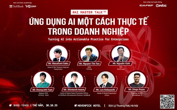 VCCorp kết hợp SoftBank tổ chức sự kiện "Ứng dụng AI một cách thực tế trong doanh nghiệp"- Ảnh 1. VCCorp kết hợp SoftBank tổ chức sự kiện "Ứng dụng AI một cách thực tế trong doanh nghiệp"- Ảnh 1.
