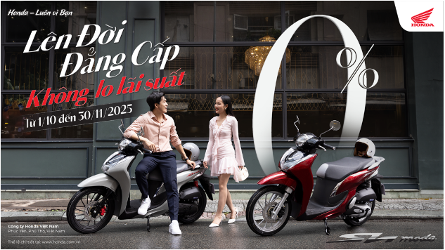 Lên đời Sh mode hưởng trọn ưu đãi lãi suất 0% cùng chính sách hỗ trợ tài chính linh hoạt từ Honda- Ảnh 1.