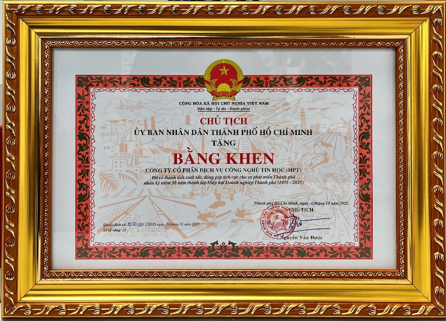 HPT được vinh danh “Doanh nghiệp tiêu biểu TP.HCM” 2025, sẵn sàng bứt phá cùng “A²” tại HPT D-DAY 2025- Ảnh 1. HPT được vinh danh “Doanh nghiệp tiêu biểu TP.HCM” 2025, sẵn sàng bứt phá cùng “A²” tại HPT D-DAY 2025- Ảnh 1.