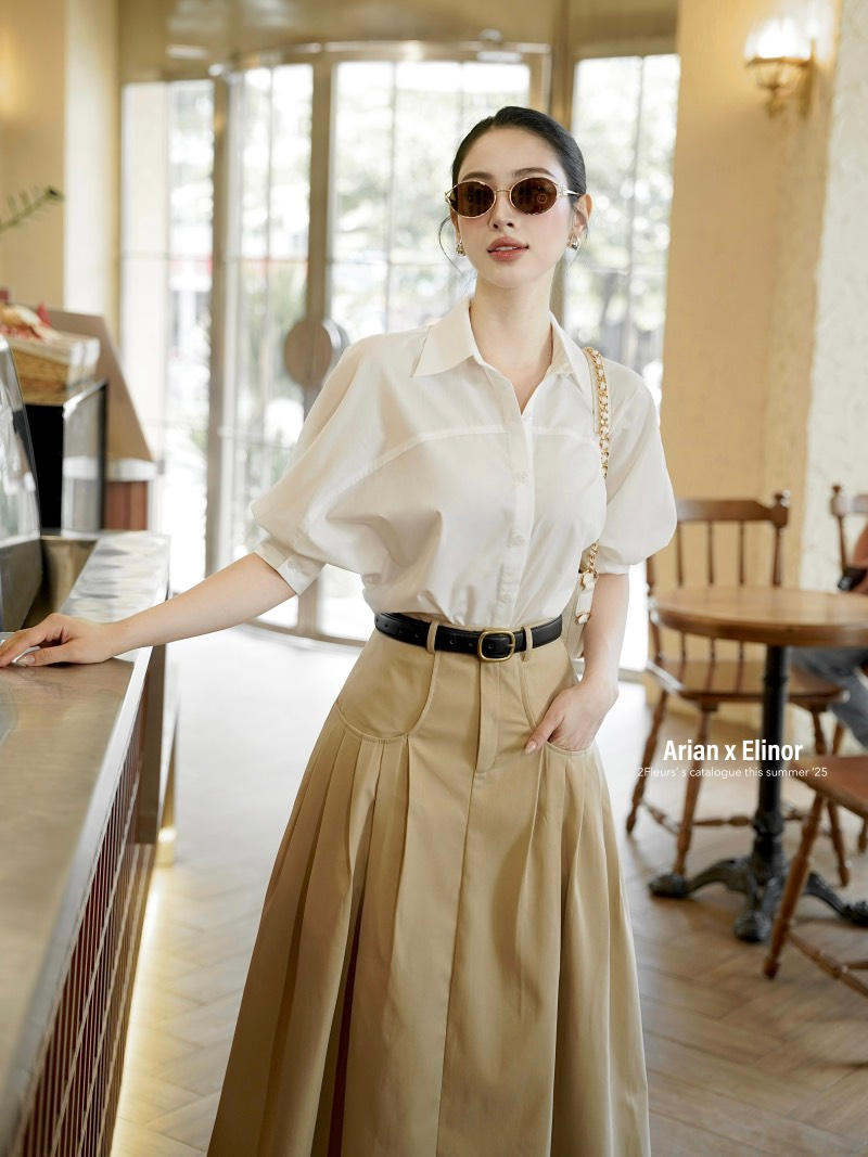Chỉ với 2 mẫu sơ mi trắng giá chưa đến 500k, Huyền Lizzie tiếp tục làm "náo loạn" khắp cõi mạng- Ảnh 9.