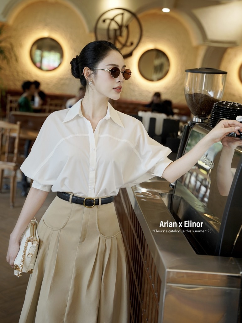 Chỉ với 2 mẫu sơ mi trắng giá chưa đến 500k, Huyền Lizzie tiếp tục làm "náo loạn" khắp cõi mạng- Ảnh 10.