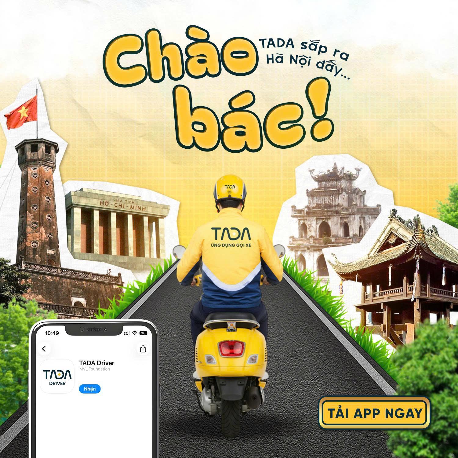 Ứng dụng gọi xe không chiết khấu TADA đã có mặt tại Hà Nội- Ảnh 1. Ứng dụng gọi xe không chiết khấu TADA đã có mặt tại Hà Nội- Ảnh 1.