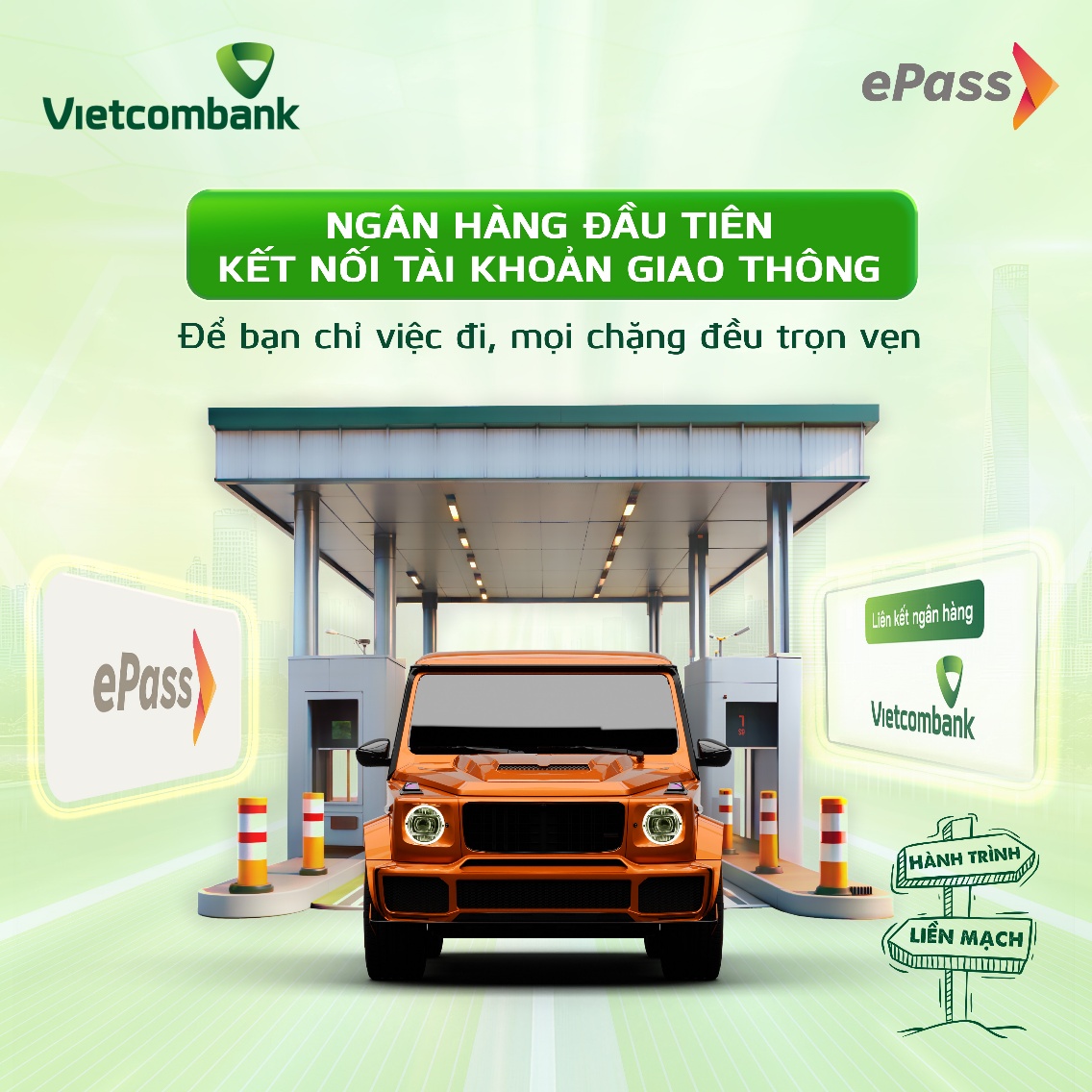 Vietcombank là ngân hàng đầu tiên liên kết ePass, trừ phí giao thông trực tiếp từ tài khoản- Ảnh 1. Vietcombank là ngân hàng đầu tiên liên kết ePass, trừ phí giao thông trực tiếp từ tài khoản- Ảnh 1.