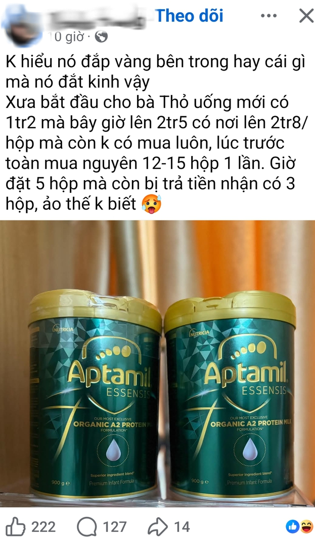Giá sữa "Ap Úc" tăng nhanh hơn giá vàng - Từ 1,7 triệu lên gần 4 triệu/hộp: Liệu các mẹ có nên "cố"?- Ảnh 2. Giá sữa "Ap Úc" tăng nhanh hơn giá vàng - Từ 1,7 triệu lên gần 4 triệu/hộp: Liệu các mẹ có nên "cố"?- Ảnh 2.