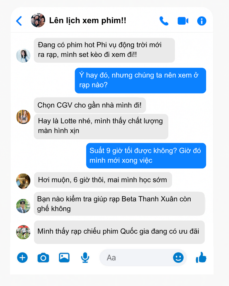 Bật mí bí quyết chốt kèo xem phim với hội bạn chỉ trong 5 phút - Ảnh 1. Bật mí bí quyết chốt kèo xem phim với hội bạn chỉ trong 5 phút - Ảnh 1.