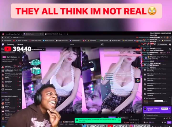 Nữ streamer xinh đẹp và sexy tới mức IShowSpeed tưởng là AI và “check var” không ngừng- Ảnh 3.