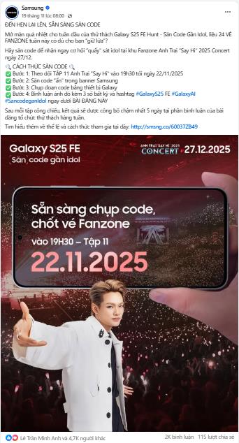 Cơ hội đến gần các Anh Trai dành cho 24 “Hi Mom, Hi Dad” tiếp theo: Săn code từ thử thách S25 FE Hunt- Ảnh 1.