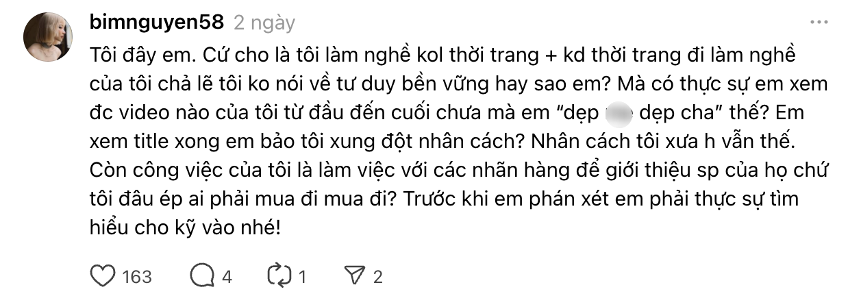 Drama mới của giới thời trang: KOL có tiếng bị tố "nói 1 đằng làm 1 nẻo" cùng màn đối chất không nể nang- Ảnh 4. Drama mới của giới thời trang: KOL có tiếng bị tố "nói 1 đằng làm 1 nẻo" cùng màn đối chất không nể nang- Ảnh 4.