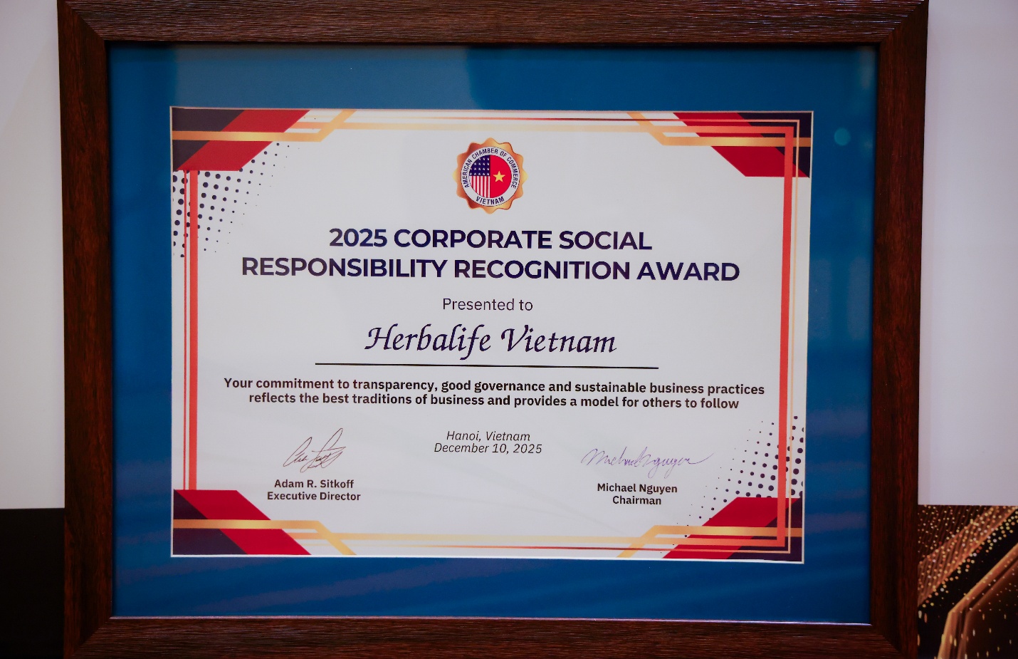 Herbalife Việt Nam được trao giải thưởng Trách Nhiệm Xã Hội Doanh Nghiệp của AmCham lần thứ 8 liên tiếp- Ảnh 2. Herbalife Việt Nam được trao giải thưởng Trách Nhiệm Xã Hội Doanh Nghiệp của AmCham lần thứ 8 liên tiếp- Ảnh 2.