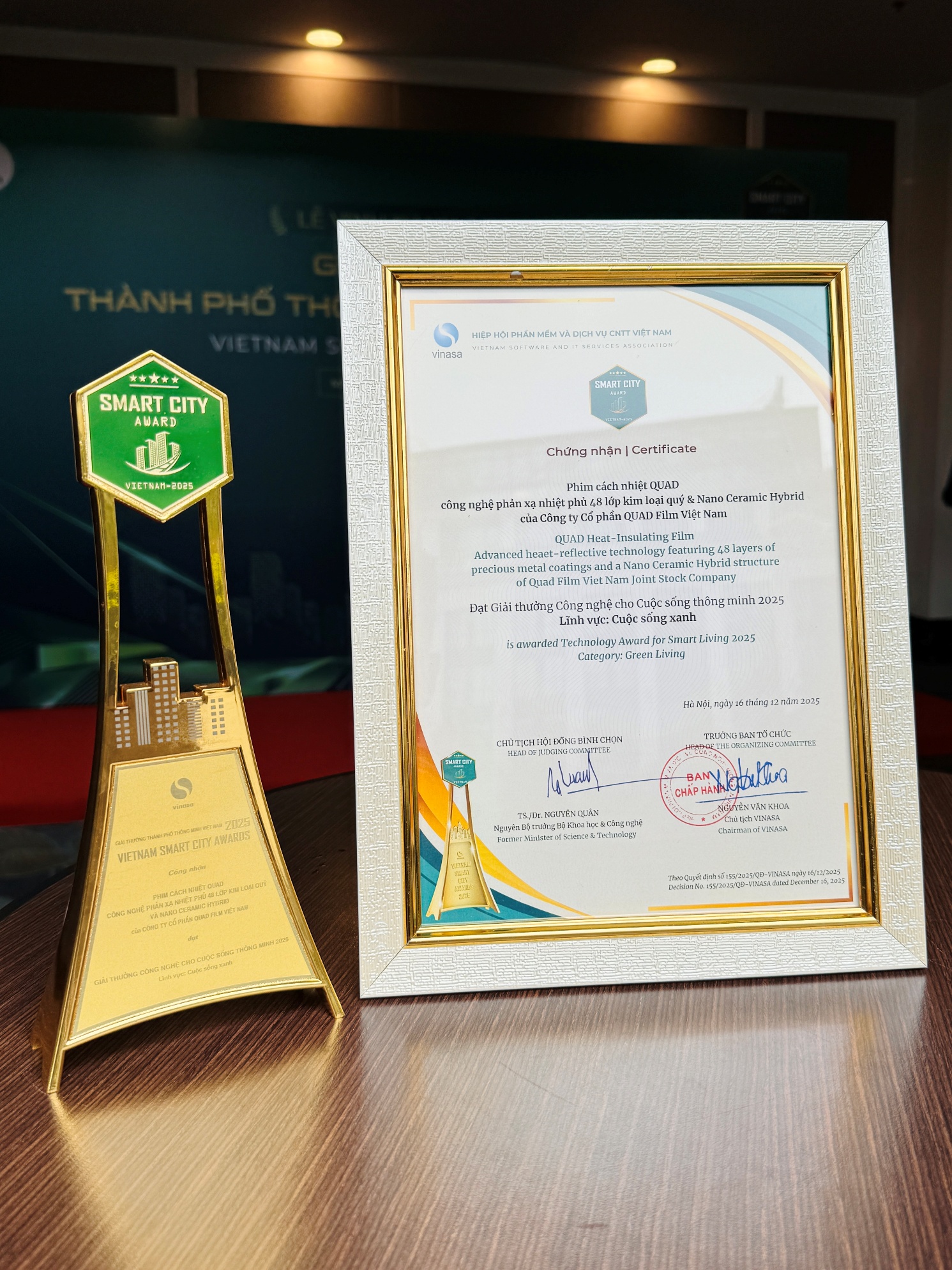 Phim cách nhiệt QUAD USA nhận giải thưởng Smart City Award 2025- Ảnh 1.