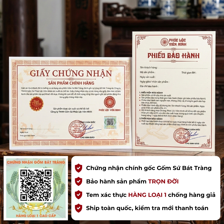 Đồ thờ gốm sứ Bát Tràng cao cấp từ Gốm Sứ Phúc Lộc Viên Minh- Ảnh 2.