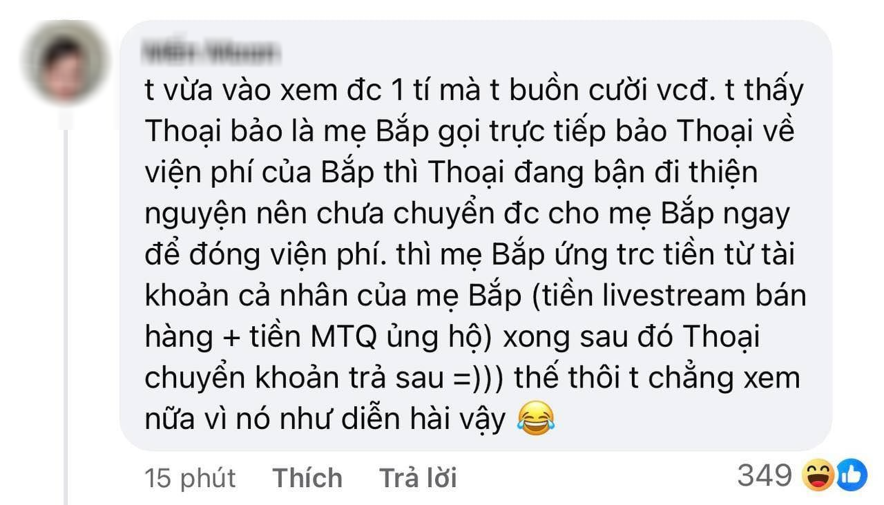 Mẹ bé Bắp lên tiếng chuyện "ứng trước tiền cá nhân đóng viện phí cho con rồi Phạm Thoại chuyển lại sau"- Ảnh 1.