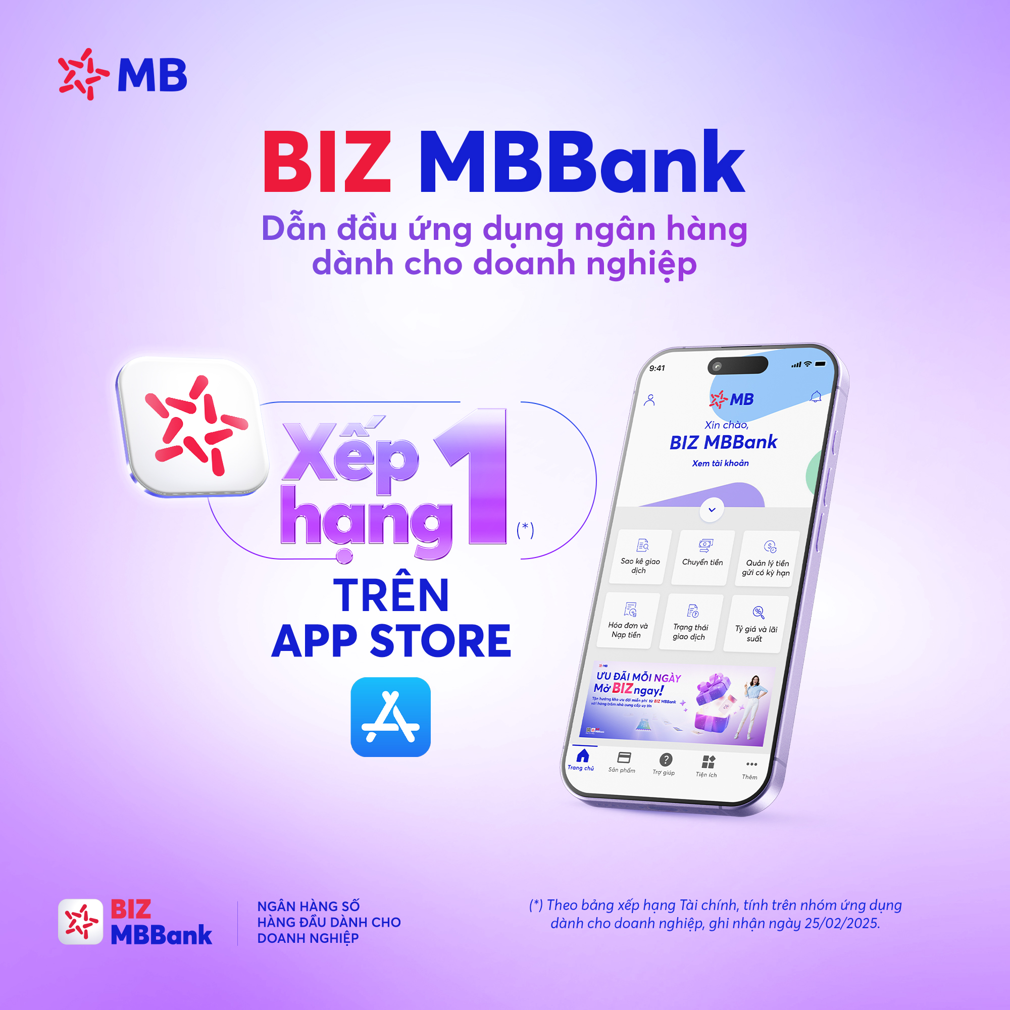 BIZ MBBANK là ứng dụng ngân hàng số dành cho doanh nghiệp đứng số 1 trên App Store- Ảnh 1.