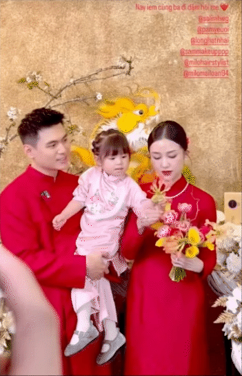 Pam Yêu Ơi diện áo dài tham dự lễ ăn hỏi của bố mẹ- Ảnh 4.