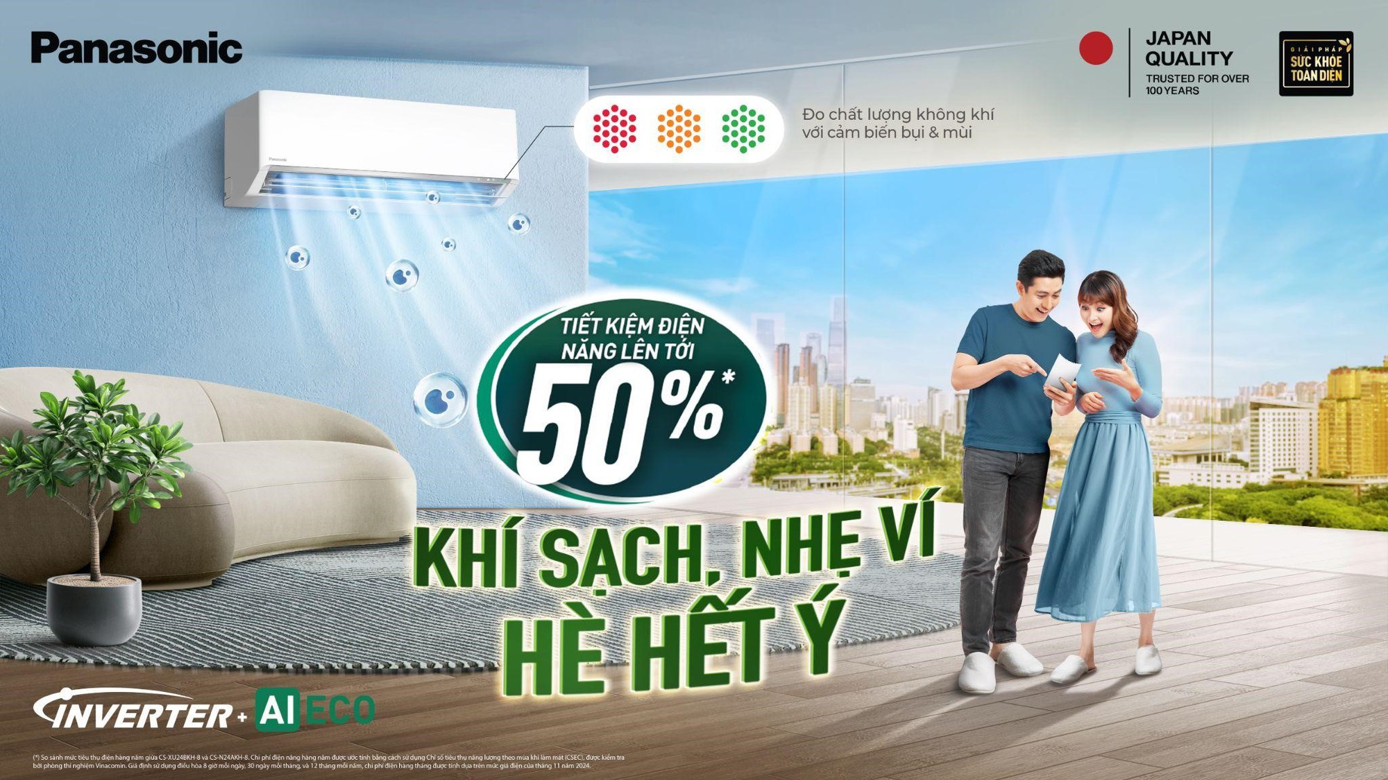 Điều hòa Panasonic XU 2025: Cảnh báo chất lượng không khí theo thời gian thực, tiết kiệm đến 50% tiền điện- Ảnh 1.