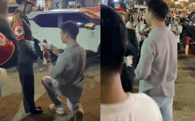 CLIP: Chiến sĩ khối nữ Sĩ quan Quân Y được cầu hôn ngay sau đêm hợp luyện diễu binh, cả nước chúc phúc- Ảnh 1. CLIP: Chiến sĩ khối nữ Sĩ quan Quân Y được cầu hôn ngay sau đêm hợp luyện diễu binh, cả nước chúc phúc- Ảnh 1.