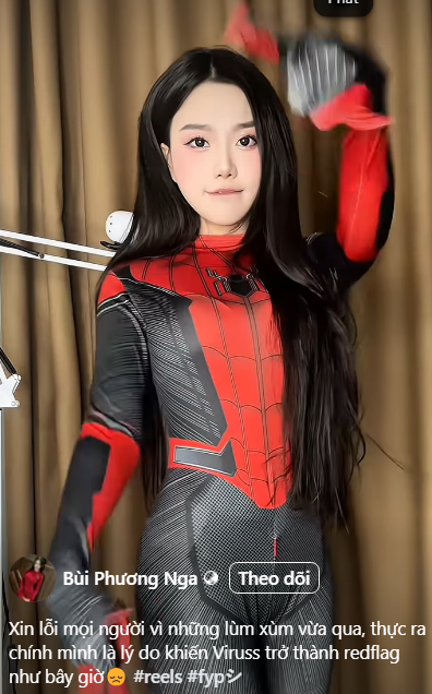 Cô gái xinh đẹp biến hình người nhện khoe vóc dáng, người xem "zoom" cận body vì một điểm "chướng"- Ảnh 1.