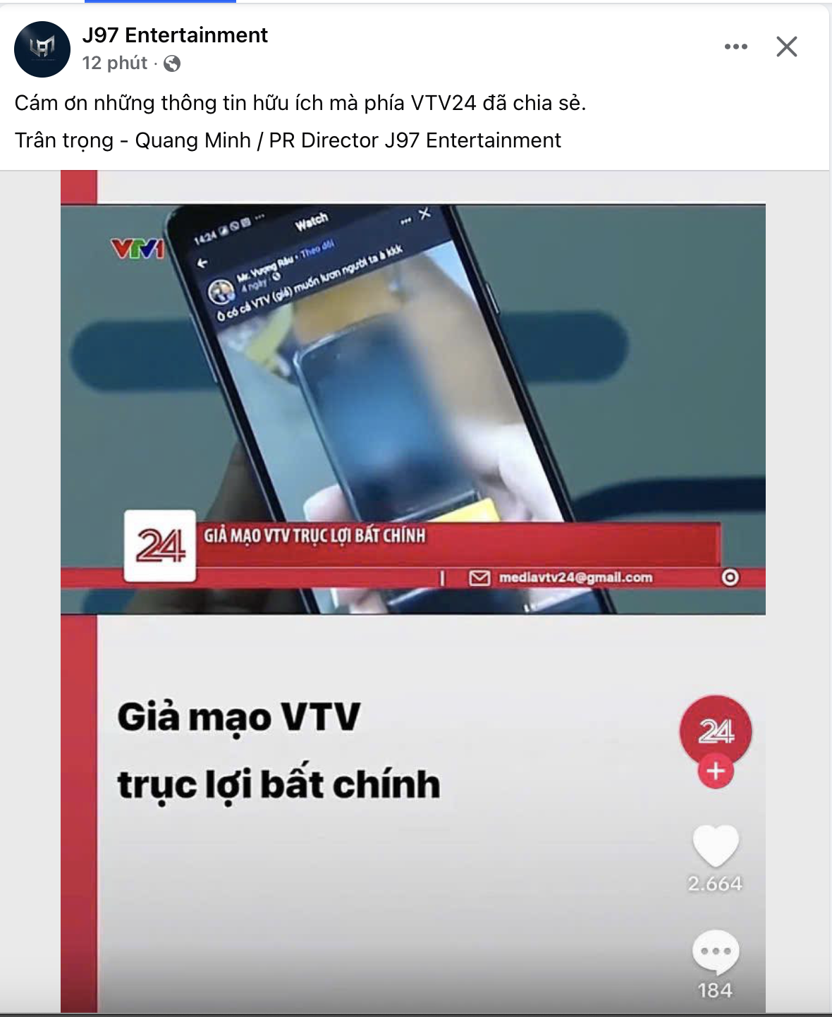 Bị VTV nhắc thẳng tên nghi lừa đảo, phía Jack gây sốc khi lên bài đăng "Giả mạo VTV trục lợi bất chính"- Ảnh 1.