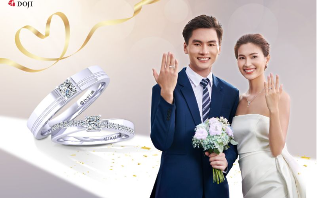Nhẫn cưới vàng trắng DOJI - Chứng nhân tình yêu, lưu giữ khoảnh khắc hạnh phúc- Ảnh 1.