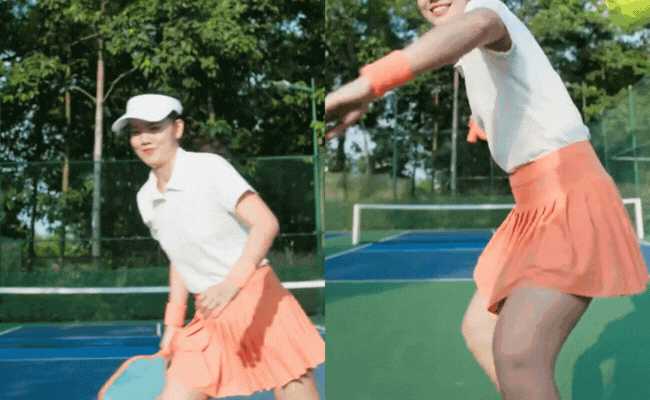 Ánh Viên "lên đồ" chơi pickleball, nhan sắc đẹp ngỡ ngàng, động tác vụng về nhưng cực nhanh đã "quẩy" banh nóc!- Ảnh 1.