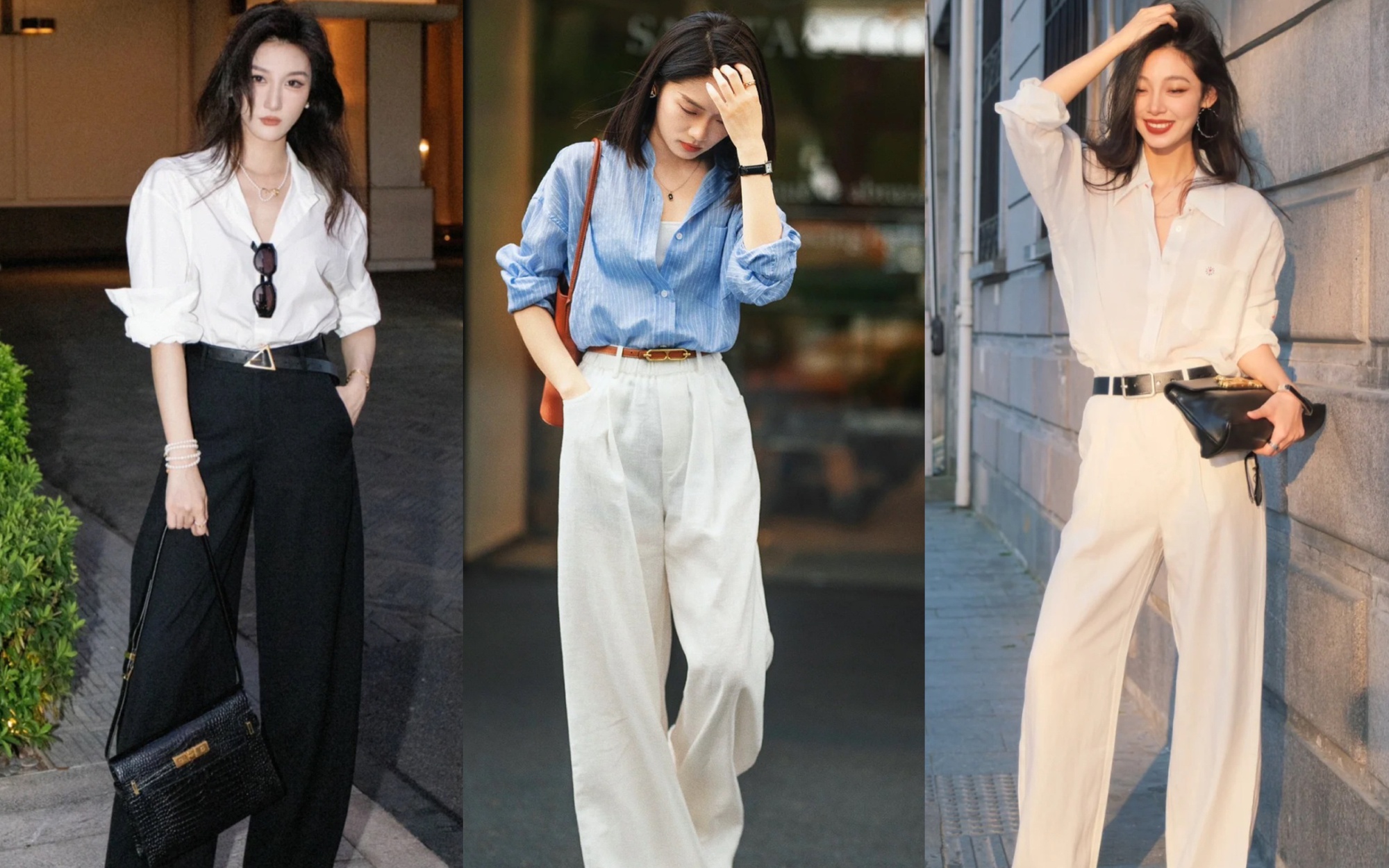 Áo sơ mi + quần ống rộng: Combo &quot;gây sốt&quot; dịp hè, mặc lên nhìn sang chảnh bùng nổ