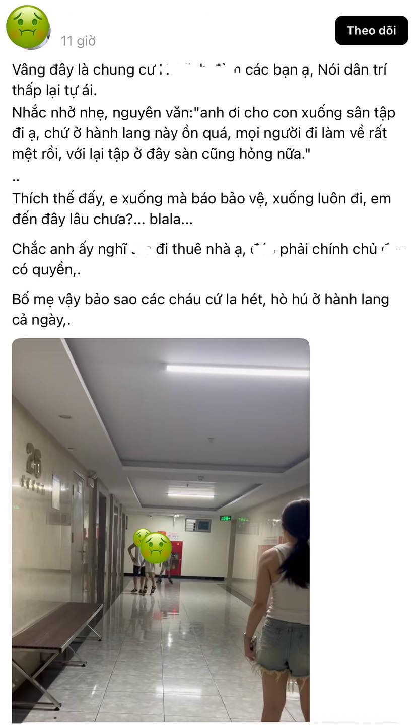 Hàng xóm biến hành lang chung cư thành "công-viên-giải-trí" cho con: Góp ý chẳng được, mặc kệ thì mệt mỏi không chịu nổi!- Ảnh 1.